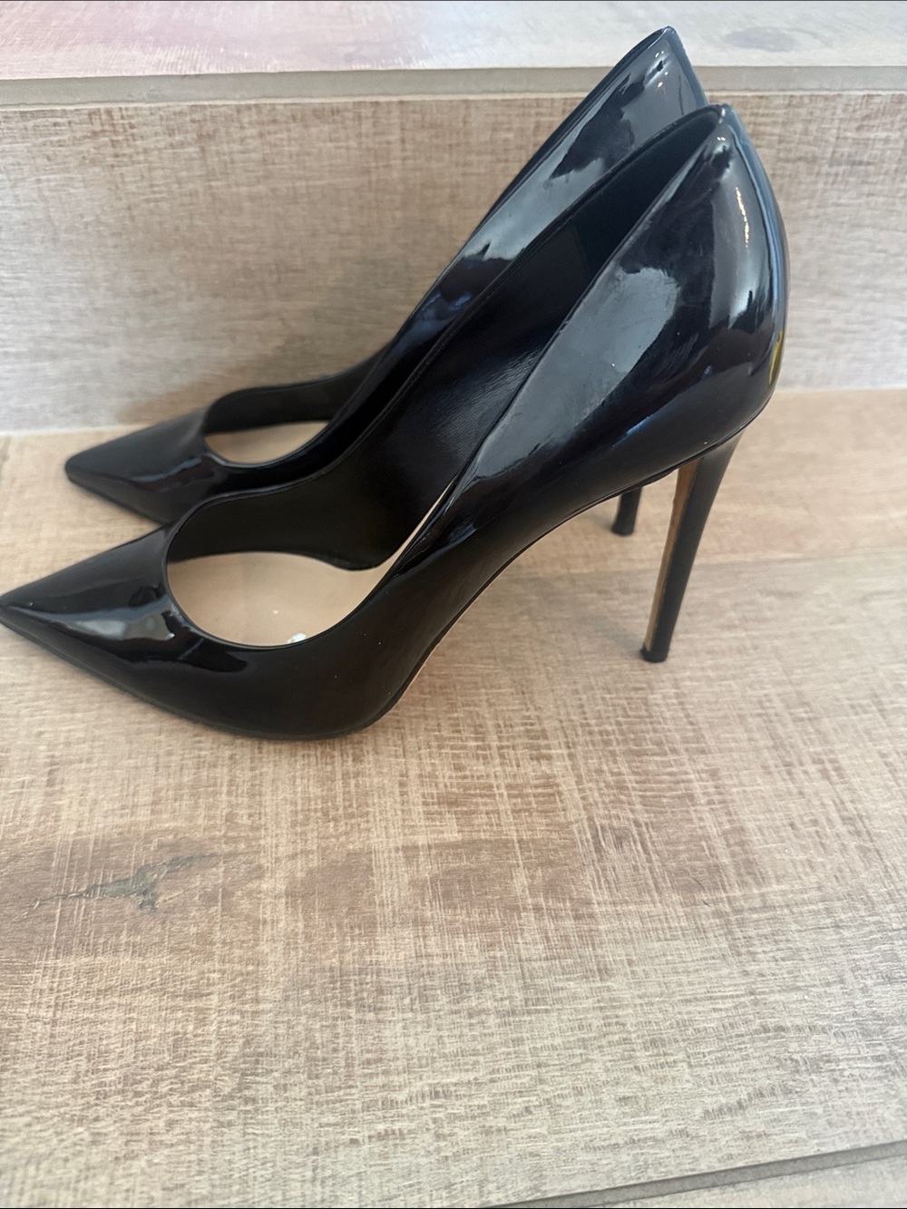 Tamara Mellon Black Patent Pointed-Toe Stiletto Pumps size 40 - Picture 2 of 6
